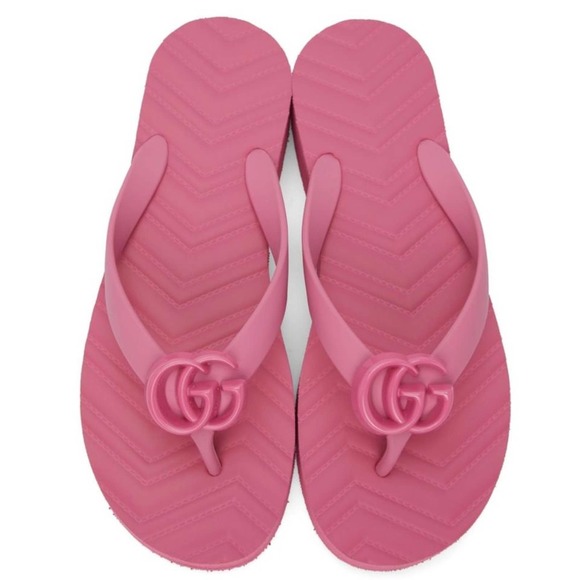 GUCCI Marmont GG Pascar logo rubber flip flops sandals 38 - Picture 1 of 6